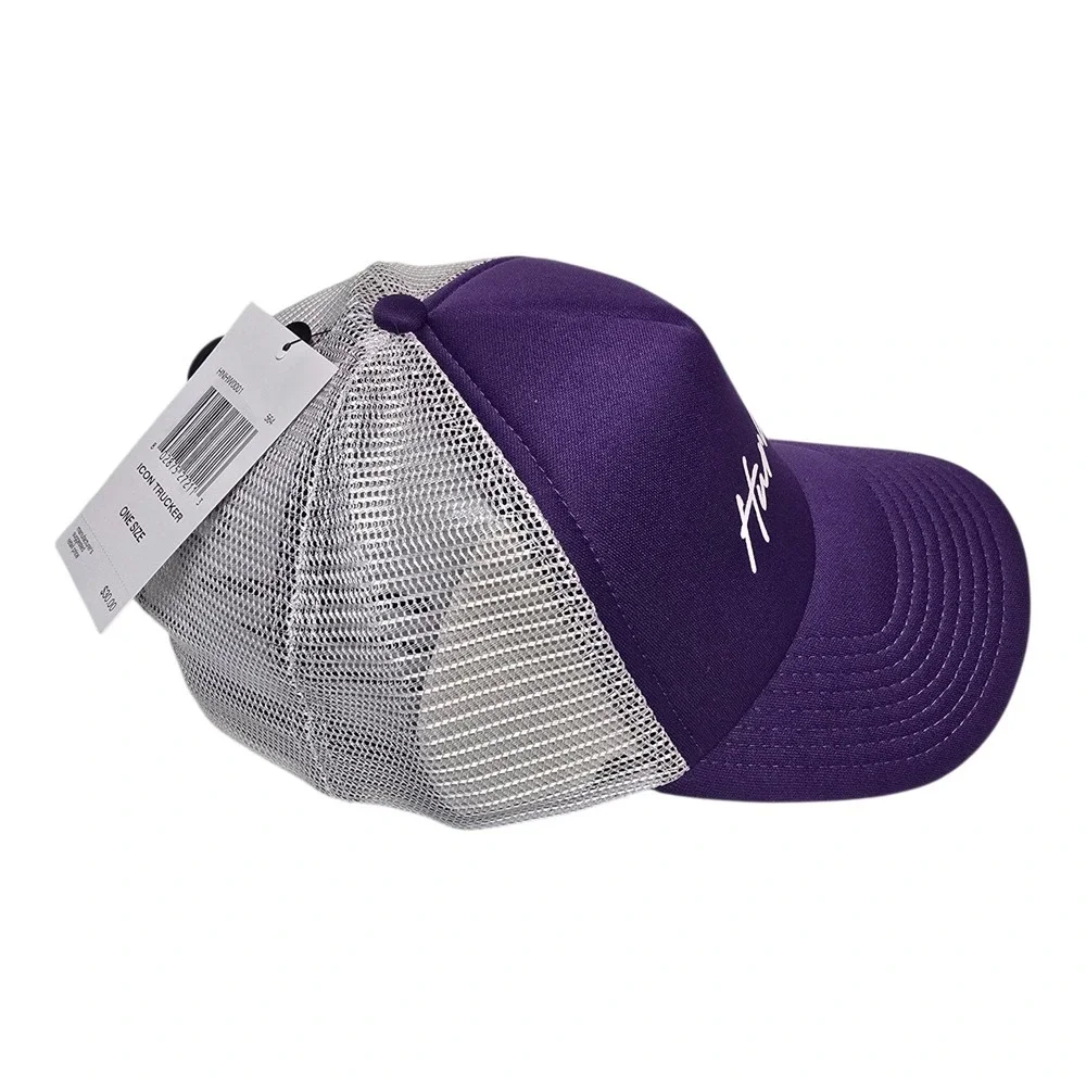 NEW Hurley Icon Solid‎ Trucker Hat Royal Purple White Cap Snapback Mesh Tags